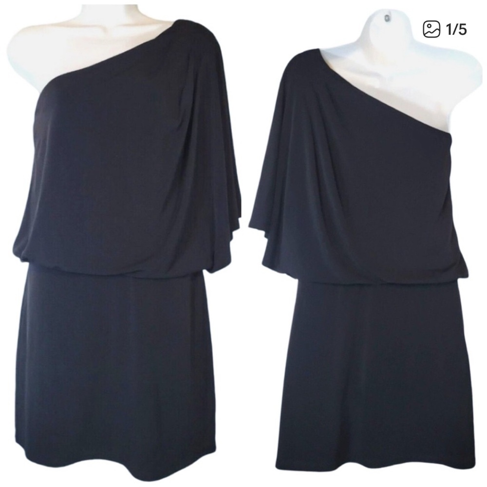 Jessica Simpson Black One-Shoulder Dress